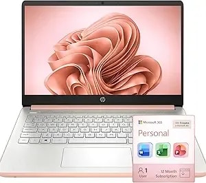 Hp Ultrabook Laptop, 8gb Ram, 64gb Ssd, Microsoft 365, Intel 2-Core - Fast, Smart, Budget-Friendly, Ai-Ready Essential No Mouse, Rose Gold