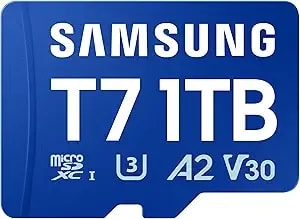 Samsung Microsdxc t7 1tb, Transfer Speeds Up To 170 Mb/S, Made For Casual Gamers, Amateur Creators, & Everyday Users (Mb-mb1t0t/Am)