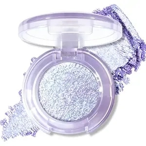 Mini Blue-Purple Glitter Eyeshadow, Holographic Duochrome Shimmer Eye Shadow Palette Cream To Powder Metallic Finish, Color Shift Sparkle Inner Corner Eye Brightener Highlighter Makeup