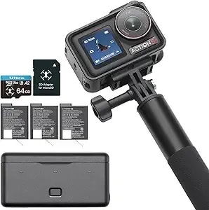 Dji Osmo Action 5 Pro Waterproof Action Camera Bundle, 1/1.3" Sensor, 4k/120fps Video, Subject Tracking, Stabilization, 47gb Built-In Storage, Original Adventure Combo + Extra 64gb Card