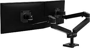 Ergotron – Upgraded Lx Pro Premium Dual Monitor Arm, Vesa Desk Mount – For 2 Monitors Up To 27 Inches, 4 To 20 Lbs Each – Matte Black