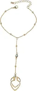Makemechic Women'S Starfish Gold Hand Chain Bracelets Ring Bracelet Charm Jewelry