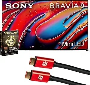 Sony Bravia 9 k85xr90 85 Inch 4k Hdr Smart Qled Mini-Led Tv (2024) - Official Usa Partner - With Deco Gear 4k Hdmi 2.0 Cable x2 & Cps Exclusive 26 Month Protection Bundle (Beach-Cps-265000)