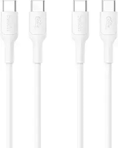 Belkin Eco Usb-C To Usb-C Cable 3.3ft, 60w - Soft, Braided, Flexible Fast Charging Cable, Type C Charger Cord For Iphone 17, Iphone 16, Galaxy s25, Pixel 9, Macbook, Ipad Pro, & More - White (2 Pack)