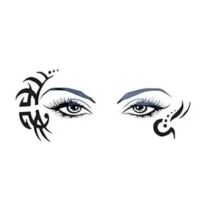 Neva Nude Hangovers Happen Bold Swirls Temporary Tattoo - Face Tattoo Decoration For Festivals, Raves, And More