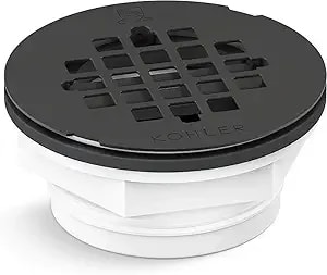 Kohler K-22676-Bl Round Pvc Shower Receptor Drain, Black Finish