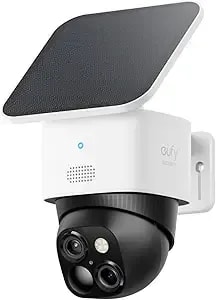 Eufy Security 3k Dual Camera, Solocam s340, Solar Security Cameras Wireless Outdoor, Cameras For Home Security, 360°Coverage, Pan & Tilt, No Blind Spots, No Monthly Fee, Built-In 8gb