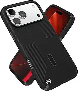 Speck presidio2 Grip For Iphone 17 Pro Max Case, Clicklock Interlock, Slim Protective Case, Black/Slate Grey/White