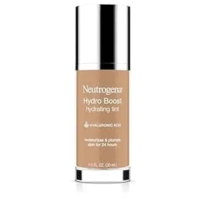 Neutrogena Hydro Boost Hydrating Tint Foundation Makeup For Dry Skin, With Hyaluronic Acid, Lightweight Oil-Free Water Gel, Non-Comedogenic, 60 Natural Beige 1.0 Fl. Oz