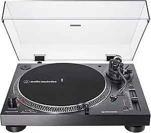 Audio-Technica At-lp120xusb-Bk Direct-Drive Turntable (Analog & Usb), Fully Manual, Hi-Fi, 3 Speed, Convert Vinyl To Digital, Anti-Skate And Variable Pitch Control, Black
