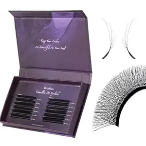 1340 Fans Multi-Length Premium 5d Camellia Eyelash Extension 0.07 C Curl 10mm Handmade Lash Extensions Matte Black Soft Easy Fan Wispy Volume Lashes For Professional Salon Use (Black-C-0.07mm, 10mm)