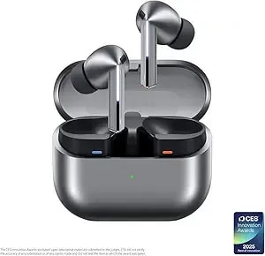 Samsung Galaxy Buds 3 Pro Ai True Wireless Bluetooth Earbuds, Noise Cancelling, Sound Optimization, Redesigned Comfort Fit, Silver [Us Version, Amazon Exclusive, 2yr Warranty]