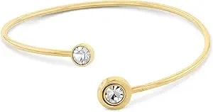 Calvin Klein Women’S Twisted Bezel Solitaire Bracelet, Stainless Steel, Elegant Curved Design - Contemporary Fashion For Everyday Wear - Gift For Her
