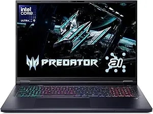 Acer Predator Helios Neo 18 Ai Gaming Laptop - Intel Core Ultra 9 Processor 275hx - Nvidia Geforce Rtx 5070 Ti - 18" Wqxga 240hz G-Sync - 32gb ddr5 - 2tb Gen 4 Ssd - Killer Wi-Fi 6e - phn18-72-9474
