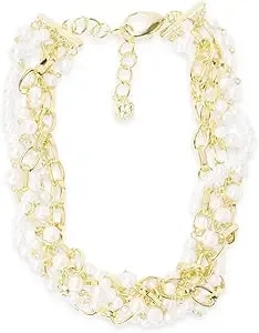 Martha Stewart Five Strand Pearl And Chain Twisted Necklace In Gold For Women