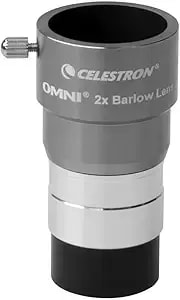 Celestron 93326 Omni Barlow Lens, Silver, 2 X 1.25 Inch