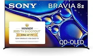 Sony Bravia 8 Ii 65 Inch Tv, Qd Oled, 4k Smart Google Tv, Xr Processor With Ai Technology, Ultra Slim Design, 120hz Television, Dolby Vision/Atmos, Exclusive Features For ps5, K-65xr80m2