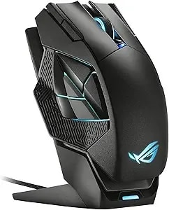 Asus Rog Spatha X Wireless Gaming Mouse – Mmo/Moba Design, 12 Programmable Buttons, Right-Handed, 168g, Dual-Mode (Wired/2.4ghz), 19k Dpi, Up To 67hr Battery, Magnetic Charging Dock, Pc/Mac Support