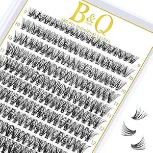 B&Q Lash Clusters 280pcs Natural Eyelash Clusters 40d D 9-16mm Individual Lash Wispy Eyelash Extension With Soft Thin Band Classic Look PestañAs Postizas Comfortable Diy At Home(40d-D-9-16mm)