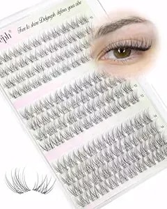 Natural Lash Clusters Short Eyelash Clusters Wispy Cluster Eyelash Extensions Clear Band Lash Extensions Individual Lashes PestañAs Postizas Naturales By Delyneph(10-14mm, C Curl)