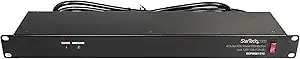Startech.Com 8 Outlet Horizontal 1u Rack Mount Pdu Power Strip For Network Server Racks - Surge Protection - 120v/15a - W/ 6ft Power Cord (rkpw081915)