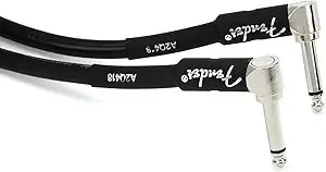 Fender Professional Series Instrument Cable, Guitar Cable, Guitar Accessories, Angle/Angle, Black, 1ft