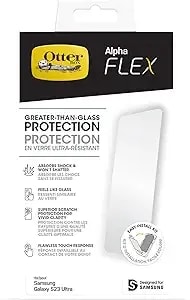 Otterbox Alpha Flex Antimicrobial Screen Protector For Samsung Galaxy s23 Ultra v2, Flawless Touch Response, Fingerprint Resistant, Precision Fit, Vibrant Clarity