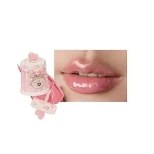 Flower Knows The Sweetie Bear Coating Lip Jelly,Soft Moisturizing Tinted Lip Gloss With Botanicals,Lightweight Non-Sticky Pink Lips Plumper,Cruelty-Free,0.18 Oz(je04 Ribbon Pink)