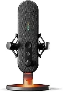 Steelseries Alias Usb Mic For Pc — 3x Bigger Capsule For Gaming, Streaming And Podcasting — Sonar For Streamers Audio Software — Ai Noise Cancelling — Led Mute & Level Monitoring — Shock Mount