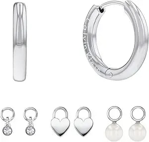 Calvin Klein Jewelry Women'S Gift Set Dangle And Drop Earrings, Color: Silver (Model: 35700001)