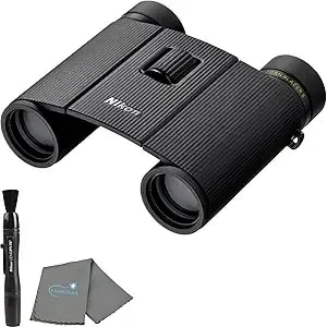 Nikon Trailblazer Ii 8x25 - Ultra-Compact Waterproof And Fogproof Travel Binoculars With Multilayer-Coated Optics And Rubber-Armored Body - Bundle With A Lens Pen And Cleaning Cloth