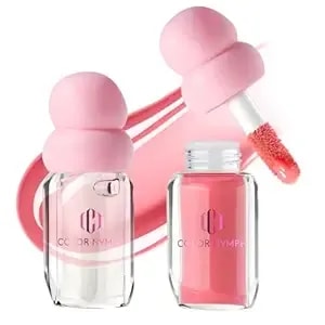 Color Nymph 2-In-1 Lip Oil & Lip Gloss Set, Nourishing Hydrating Lip Makeup, Non-Sticky Glossy Finish, Lip Care For Daily Use, Orange Ocean - Non-Sticky Lip Set, Moisturizing Lip Oil, Hydrating Lip Gloss