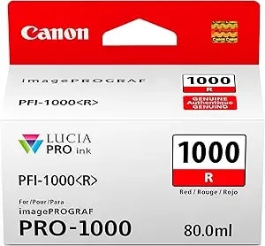 Canon Pfi-1000 Genuine Red Ink Tank, Compatible With Imageprograf Pro-1000 Printers