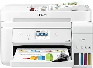 Epson Ecotank Et-4760 Wireless Color All-In-One Cartridge-Free Supertank Printer With Scanner, Copier, Fax, Adf And Ethernet - White
