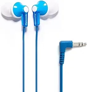 Panasonic Ergofit Wired Earbuds, In-Ear Headphones With Dynamic Crystal-Clear Sound And Ergonomic Custom-Fit Earpieces (S/M/L), 3.5mm Jack For Phones And Laptops, No Mic - Rp-hje120-A (Blue)