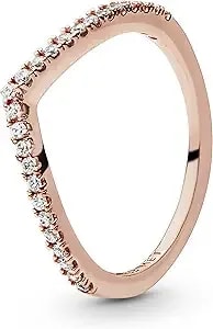 Pandora Jewelry Sparkling Wishbone Cubic Zirconia Ring In Rose, Size 4.5, No Box