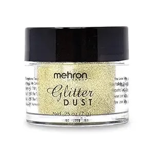 Mehron Makeup Paradise Glitter Fx - Professional Cosmetic For Makeup & Art - Vibrant & Shimmering Loose Glitter .25 Oz (7 G) (Gold)