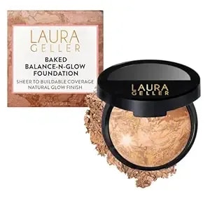 Laura Geller New York Baked Balance-N-Glow Illuminating Foundation - Medium - Buildable Sheer To Light Coverage - Satin Finish