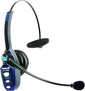 Blueparrott b250-Xts Mono Bluetooth Wireless Headphones 91% Noise Canceling Over Head Trucker Headset With Mic, Lightweight Design With Adjustable Headband, 20 Hrs. Talk Time, Blue