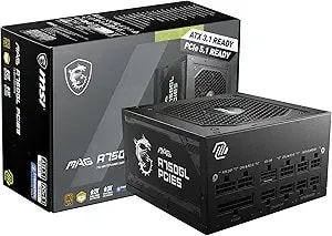 Msi Mag a750gl pcie5, Fully Modular Compact Gaming 750w Power Supply, 80+ Gold, Atx 3.1 & Pcie 5.1 Ready, Native Dual-Color 12v-2x6 Cable, 10 Year Warranty