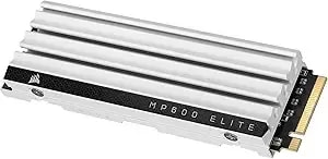 Corsair mp600 Elite 2tb M.2 Pcie gen4 x4 Nvme Ssd – Optimized For ps5 – Included Heatsink – M.2 2280 – Up To 7,000mb/Sec Sequential Read – High-Density 3d Tlc Nand – White