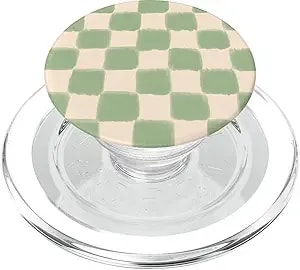 Popsockets Phone Grip – Green Beige Checker Popsockets Popgrip For Magsafe