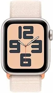 Apple Watch Se (2nd Gen) (Gps + Cellular, 40mm) - Starlight Aluminum Case With Starlight Sport Loop, One Size (Renewed)