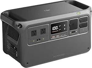 Dji Power 1000 Portable Power Station, 1024wh lifepo4 Battery, 2200w (Peak 2600w) Ac/140w Usb-C Output, 23db Ultra-Silent, Solar Generator For Home Backup, Camping (Solar Panel Optional)