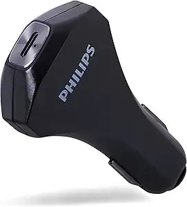 Philips 60w Usb-C Laptop/Phone/Tablet Car Charger, Power Delivery, For Type C Laptops, Macbook, Ipad Pro, Iphone, Galaxy, Pixel And More, Great For Travel, dlp2759q/37
