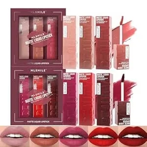 6 Colors Matte Liquid Lipstick Set, Velvet Smooth Nude Lip Gloss, Waterproof Moisturizing Long Lasting Highly Pigmented Matte Lip Stain Makeup Gift Kit For Women