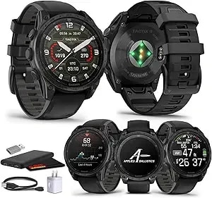 Garmin Tactix 8 47mm Amoled Display Smart Watch, Built-In Flashlight, 16 Days Battery Life, Premium Tactical Gps Smartwatch, Includes Applied Ballistics Ultralight Solver Bundle