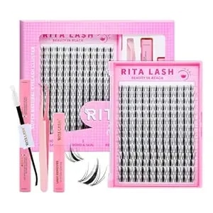 Fairy Lash Clusters Kit D Curl Eyelash Clusters Kit Cluster Eyelash Extensions Lashes Clusters Kit PestañAs Postizas Naturales Lash Extension Kit+Lash Bond&Seal,Lash Glue Remover,Tweezers(Fairy Kit)