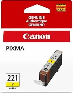 Canon Cli-221 Genuine Yellow Ink Tank, Compatible With mp980, mp560, mp620, mp640, mp990, mx860, mx870, ip4600, ip3600, And ip4700 Printers