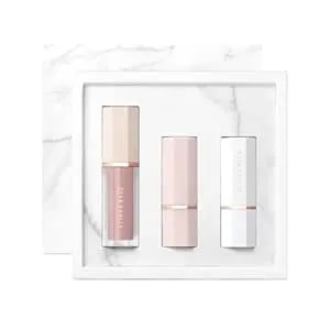 Dear Dahlia Trial Kit - Luxury Gift Set & Travel Size Vegan Makeup Kit With Mini Petal Drop Liquid Blush & Mini Paradise Sensual Lip & Mini Paradise Sheer Dew Lipstick. Korean Makeup
